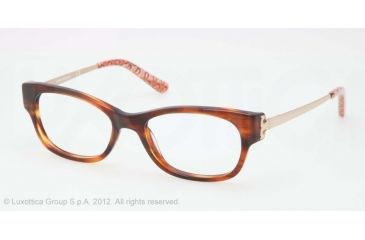 Image of Tory Burch TY2035 Single Vision Prescription Eyeglasses 1212-48 - Havana Frame, Demo Lens Lenses