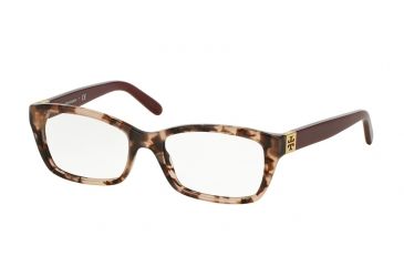 Image of Tory Burch TY2049A Progressive Prescription Eyeglasses 1363-53 - Blush Tortoisemilky Cabernet Frame