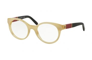 Image of Tory Burch TY2050Q Progressive Prescription Eyeglasses 1366-47 - Blonde Tortoise Red Frame