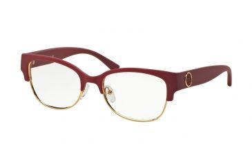 Image of Tory Burch TY4001 Single Vision Prescription Eyeglasses 3132-52 - Matte Red/gold Frame