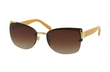 Image of Tory Burch TY6034 Sunglasses 302513-58 - Gold Black Frame, Smoke Gradient Lenses