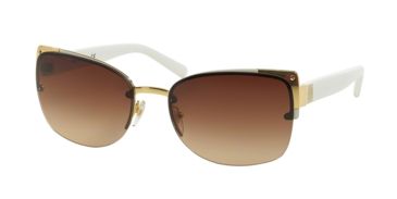 Image of Tory Burch TY6034 Sunglasses 302813-58 - Gold Ivory Frame, Brown Gradient Lenses