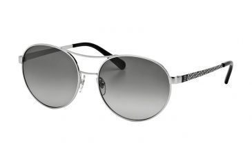 Image of Tory Burch TY6037 Sunglasses 304411-56 - Silver/black T Print Frame, Grey Gradient Lenses