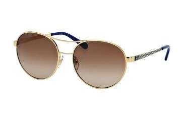 Image of Tory Burch TY6037 Sunglasses 304813-56 - Gold/navy To Print Frame, Brown Gradient Lenses
