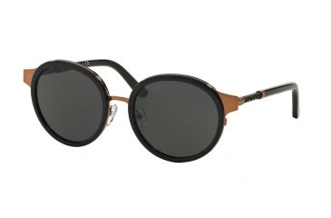 Image of Tory Burch TY6042Q Sunglasses 310687-52 - Rose Gold/Black Frame, Grey Solid Lenses