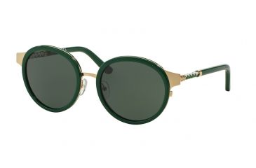 Image of Tory Burch TY6042Q Sunglasses 310771-52 - Gold/green Frame, Green Solid Lenses