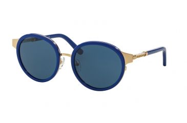 Image of Tory Burch TY6042Q Sunglasses 310880-52 - Gold/colbalt Frame, Blue Solid Lenses