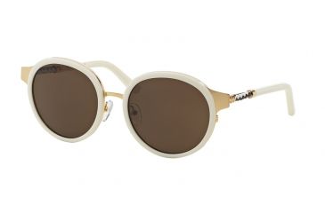 Image of Tory Burch TY6042Q Sunglasses 311073-52 - Gold/ivory Frame, Brown Solid Lenses