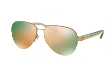 Image of Tory Burch TY6048 Progressive Prescription Sunglasses TY6048-3146R5-59 - Lens Diameter 59 mm, Frame Color Satin Gold/bottle Green