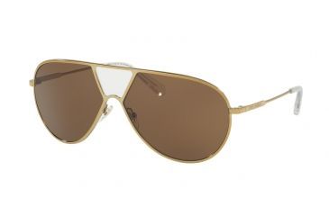 Image of Tory Burch TY6050 Sunglasses 318673-62 - Crystal-Gold Frame, Brown Solid Lenses