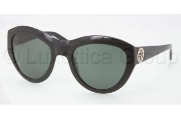 Image of Tory Burch TY7037 Sunglasses 501/71-5522 - Black Frame, Green Solid Lenses