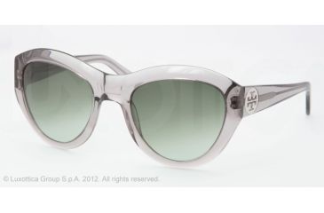 Image of Tory Burch TY7037 Sunglasses 708/8E-55 - Transparent Grey Frame, Green Gradient Lenses