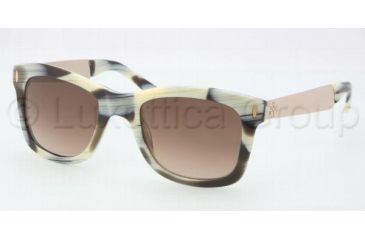 Image of Tory Burch TY7042 TY7042 Single Vision Prescription Sunglasses TY7042-105013-5221 - Lens Diameter 52 mm, Frame Color Olive Horn