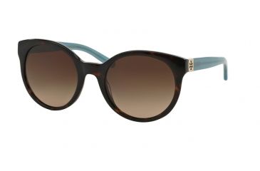 Image of Tory Burch TY7079 TY7079 Sunglasses 135913-54 - Tortoise/milky Fountain Frame, Dark Brown Gradient Lenses