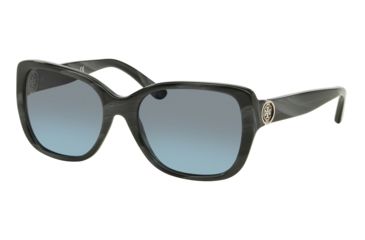 Image of Tory Burch TY7086A Sunglasses 15318F-55 - Dark Blue Grey Horn Frame, Blue Grey Gradient Lenses
