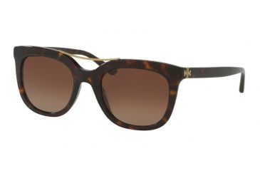 Image of Tory Burch TY7105 Sunglasses 1378T5-53 - Dark Tortoise Frame, Brown Gradient Polarized Lenses