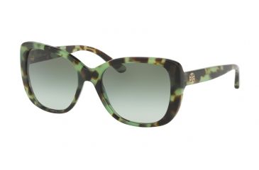 Image of Tory Burch TY7114 Single Vision Prescription Sunglasses TY7114-17038E-53 - Lens Diameter 53 mm, Frame Color Green Tortoise