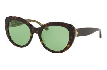 Image of Tory Burch TY7121 Prescription Sunglasses, 55mm, Dark Tort / Green Zig Zag T Pr, TY7121-1734-2-55-SV