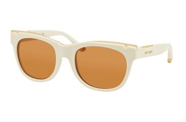 Image of Tory Burch TY9043 Sunglasses 129873-53 - Ivory Frame, Lt. Brown Solid Lenses