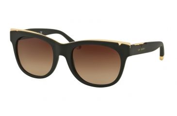 Image of Tory Burch TY9043 Sunglasses 152213-53 - Matte Black/Gold Frame, Brown Gradient Lenses