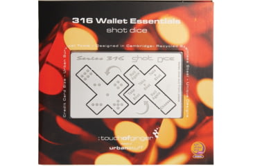 Image of Touch of Ginger Wallet Shot Dice, 3 3/8in X 2 1/8in Credit Card Size, Polished SS Construction, Super Slim Design, TOG01