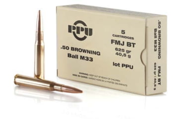Image of TR&amp;Z PPN50 Mil-Spec 50 BMG 625 Gr Full Metal Jacket Boat Tail FMJBT 5 Bx/ 20