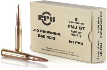 Image of TR&amp;Z PPN50MC Mil-Spec 50 BMG 625 Gr Full Metal Jacket Boat Tail FMJBT 120 Ro