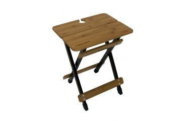 Image of Travel Chair Side Kanpai Bamboo Table w/ Wine Glass Holder, Bamboo 2689KP