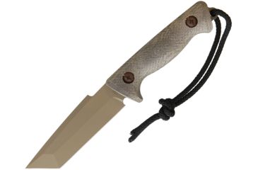 Image of Treeman Combat Knives 19 Delta Coyote Kydex Fixed Blade Knife, 9.5in, 4.5in, Standard Edge, Tanto, Green, Canvas Micarta Handle TCK024