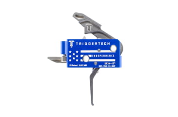 Image of Triggertech Competitive Independence Trigger, AR-15, Two-Stage Short Action, 3.5 lb Pull, Curved, Drop-In, Stainless/Blue, X23-TBS-33-NNF