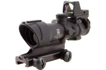 Image of Trijicon 4x32 ACOG Rifle Scope, Center Illuminated Amber Crosshair .223 Reticle w/ Colt Knob Thumbscrew Mount &amp; LED 3.25 MOA Red Dot RMR Type 2, Black, 100556