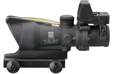 Image of Trijicon 4x32 ACOG Rifle Scope, Dual Illuminated Amber Crosshair .223 Reticle w/ Colt Knob Thumbscrew Mount &amp; LED 3.25 MOA Red Dot RMR Type 2, Black, 100551