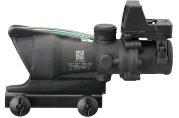 Image of Trijicon 4x32 ACOG Rifle Scope, Dual Illuminated Green Crosshair .223 Reticle w/ Colt Knob Thumbscrew Mount &amp; LED 3.25 MOA Red Dot RMR Type 2, Black, 100552