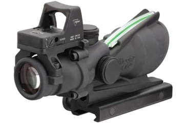 Image of Trijicon 4x32 ACOG Rifle Scope, Dual Illuminated Green Crosshair .223 Reticle w/ Colt Knob Thumbscrew Mount &amp; LED 3.25 MOA Red Dot RMR Type 2, Black, 100552
