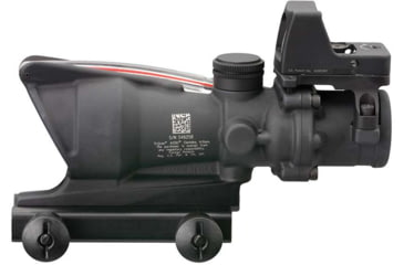 Image of Trijicon 4x32 ACOG Rifle Scope, Dual Illuminated Red Chevron .223 Reticle w/ Colt Knob Thumbscrew Mount &amp; LED 3.25 MOA Red Dot RMR Type 2, Black, 100549