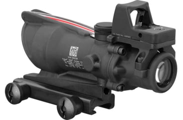 Image of Trijicon 4x32 ACOG Rifle Scope, Dual Illuminated Red Chevron .223 Reticle w/ Colt Knob Thumbscrew Mount &amp; LED 3.25 MOA Red Dot RMR Type 2, Black, 100549