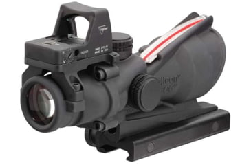 Image of Trijicon 4x32 ACOG Rifle Scope, Dual Illuminated Red Chevron .223 Reticle w/ Colt Knob Thumbscrew Mount &amp; LED 3.25 MOA Red Dot RMR Type 2, Black, 100549