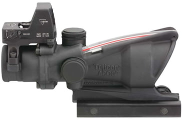 Image of Trijicon 4x32 ACOG Rifle Scope, Dual Illuminated Red Chevron .223 Reticle w/ Colt Knob Thumbscrew Mount &amp; LED 3.25 MOA Red Dot RMR Type 2, Black, 100549
