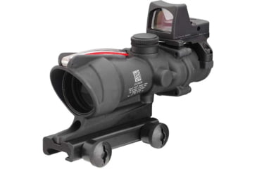 Image of Trijicon 4x32 ACOG Rifle Scope, Dual Illuminated Red Chevron .223 Reticle w/ Colt Knob Thumbscrew Mount &amp; LED 3.25 MOA Red Dot RMR Type 2, Black, 100549