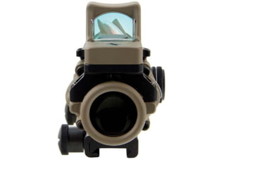 Image of Trijicon 4x32 ACOG Rifle Scope, Dual Illuminated Red Chevron .223 Reticle w/ Colt Knob Thumbscrew Mount &amp; LED 3.25 MOA Red Dot RMR Type 2, Cerakote FDE, 100570