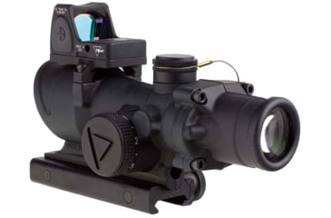 Image of Trijicon 4x32 ACOG Rifle Scope, LED Red Crosshair .223 Reticle w/ Colt Knob Thumbscrew Mount &amp; Adjustable LED 3.25 MOA Red Dot RMR Type 2, Black, 100564