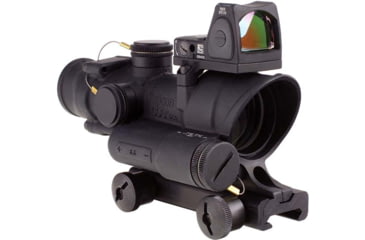 Image of Trijicon 4x32 ACOG Rifle Scope, LED Red Crosshair .223 Reticle w/ Colt Knob Thumbscrew Mount &amp; Adjustable LED 3.25 MOA Red Dot RMR Type 2, Black, 100564
