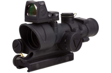 Image of Trijicon 4x32 ACOG Rifle Scope, LED Red Crosshair .223 Reticle w/ Colt Knob Thumbscrew Mount &amp; Adjustable LED 3.25 MOA Red Dot RMR Type 2, Black, 100564