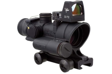 Image of Trijicon 4x32 ACOG Rifle Scope, LED Red Crosshair .223 Reticle w/ Colt Knob Thumbscrew Mount &amp; LED 3.25 MOA Red Dot RMR Type 2, Black, 100558