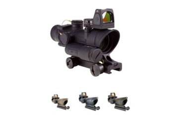 Image of Trijicon 4x32 ACOG Rifle Scope w/ Colt Knob Thumbscrew Mount and Red Dot RMR, Black, Flat Dark Earth, Gray, OD Green