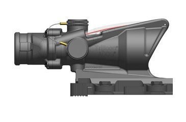 Image of Trijicon 4x32 ACOG Scope, Dual Illuminated Red Horseshoe/Dot M855 RCO Reticle w/ LaRue Tactical LT799 Mount, Red TA31-D-100582