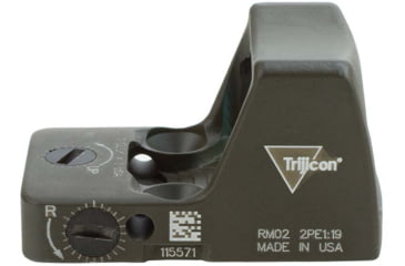 Image of Trijicon RMR Type 2 Automatic Red Dot Sight, 6.5 MOA Red Dot, RMR Mount, No Adjustable Button, ODG, 700644