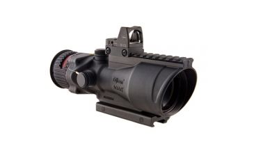 Image of Trijicon 6x48 ACOG Rifle Scope, Dual Illuminated Red Chevron .308 Reticle w/ Colt Knob Thumbscrew Mount &amp; LED 6.5 MOA Red Dot RMR Type 2, Black, 100560