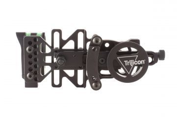 Image of Trijicon AccuPin Bow Sight - Green w/ Dovetail Base &amp; Larger Screw on AccuDial Mount, Left Hand, Black BW51G-BL