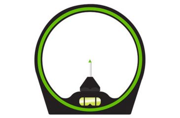 Image of Trijicon AccuPin Bow Sight - Green w/ Dovetail Base &amp; Larger Screw on AccuDial Mount, Left Hand, Black BW51G-BL